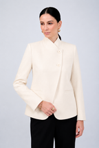 BLAZER ESTRUCTURADO CUELLO ALTO CRUZADO HUESO - CELINE