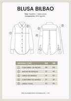 BLUSA CAMISERA CON BOTONES DELANTEROS Y POSTERIORES PERLA - BILBAO