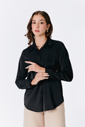 BLUSA MANGA LARGA CON BOTONES NEGRO - LORENA