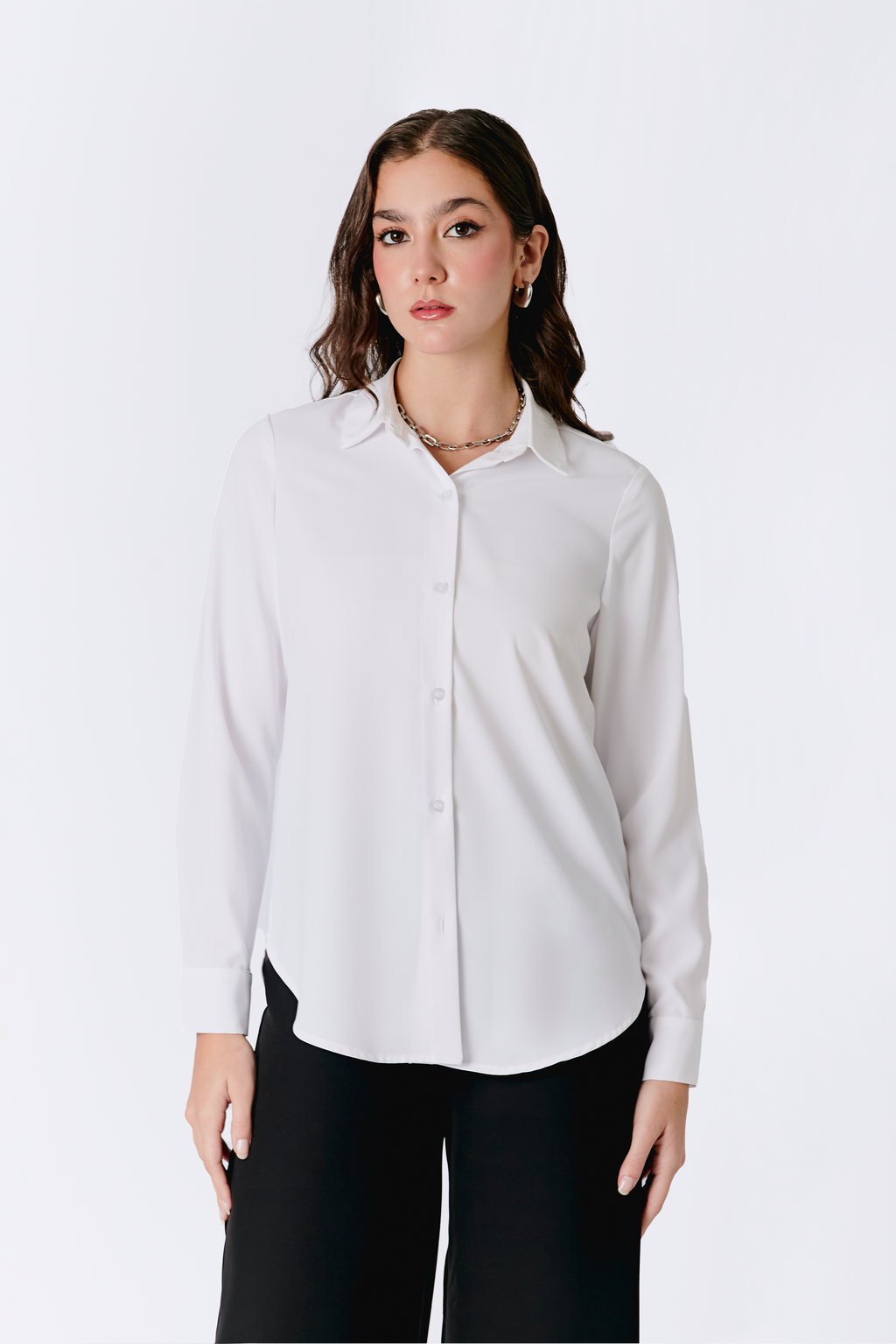 BLUSA MANGA LARGA CON BOTONES PERLA - LORENA