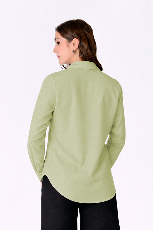 BLUSA CAMISERA MANGA LARGA OLIVO -ÁFRICA