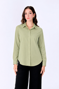 BLUSA CAMISERA MANGA LARGA OLIVO -ÁFRICA
