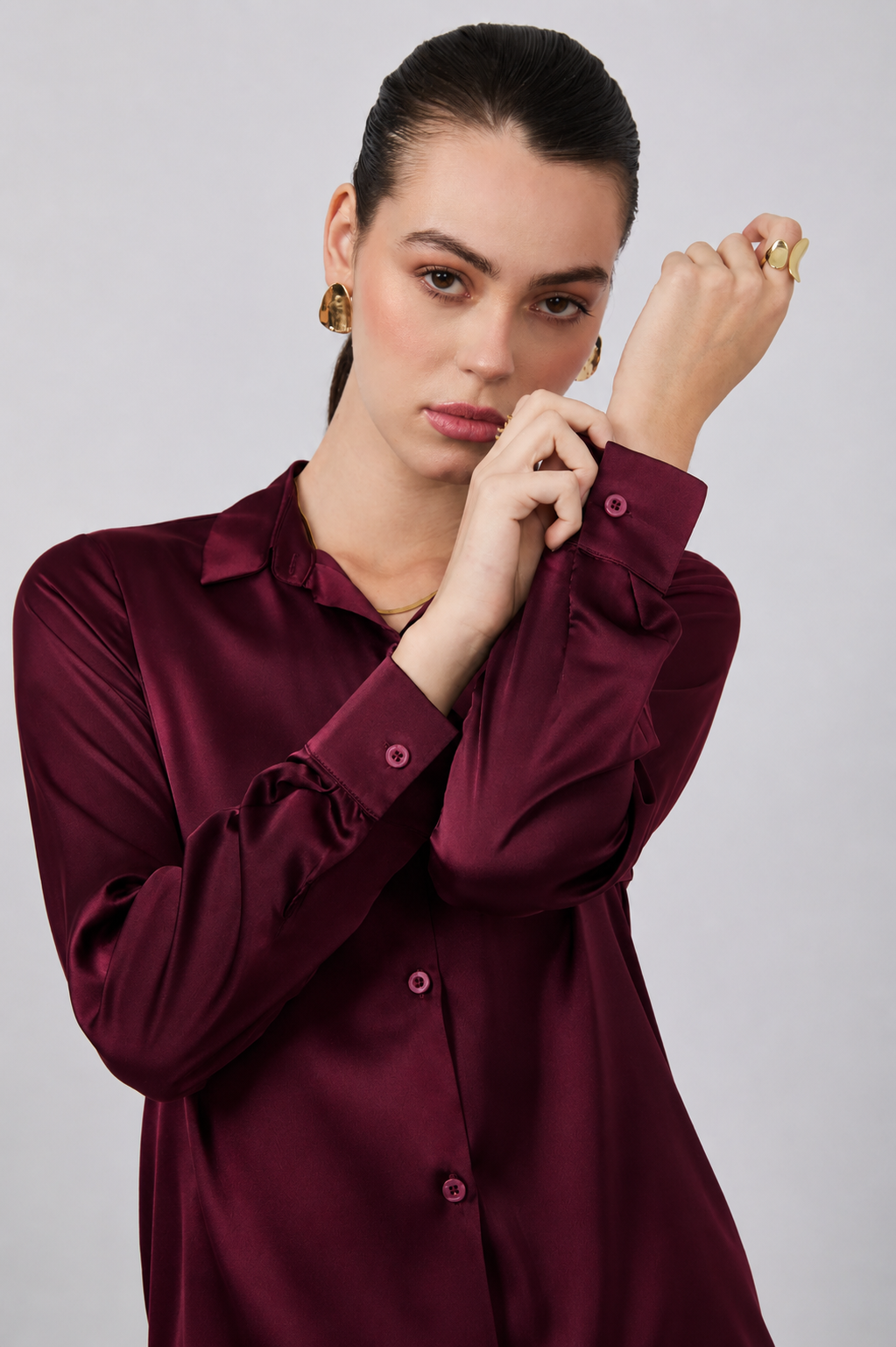 Blusa de Seda Burgundy