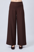 PANTALÓN SASTRERO A LA CINTURA MARRÓN - MISHKY