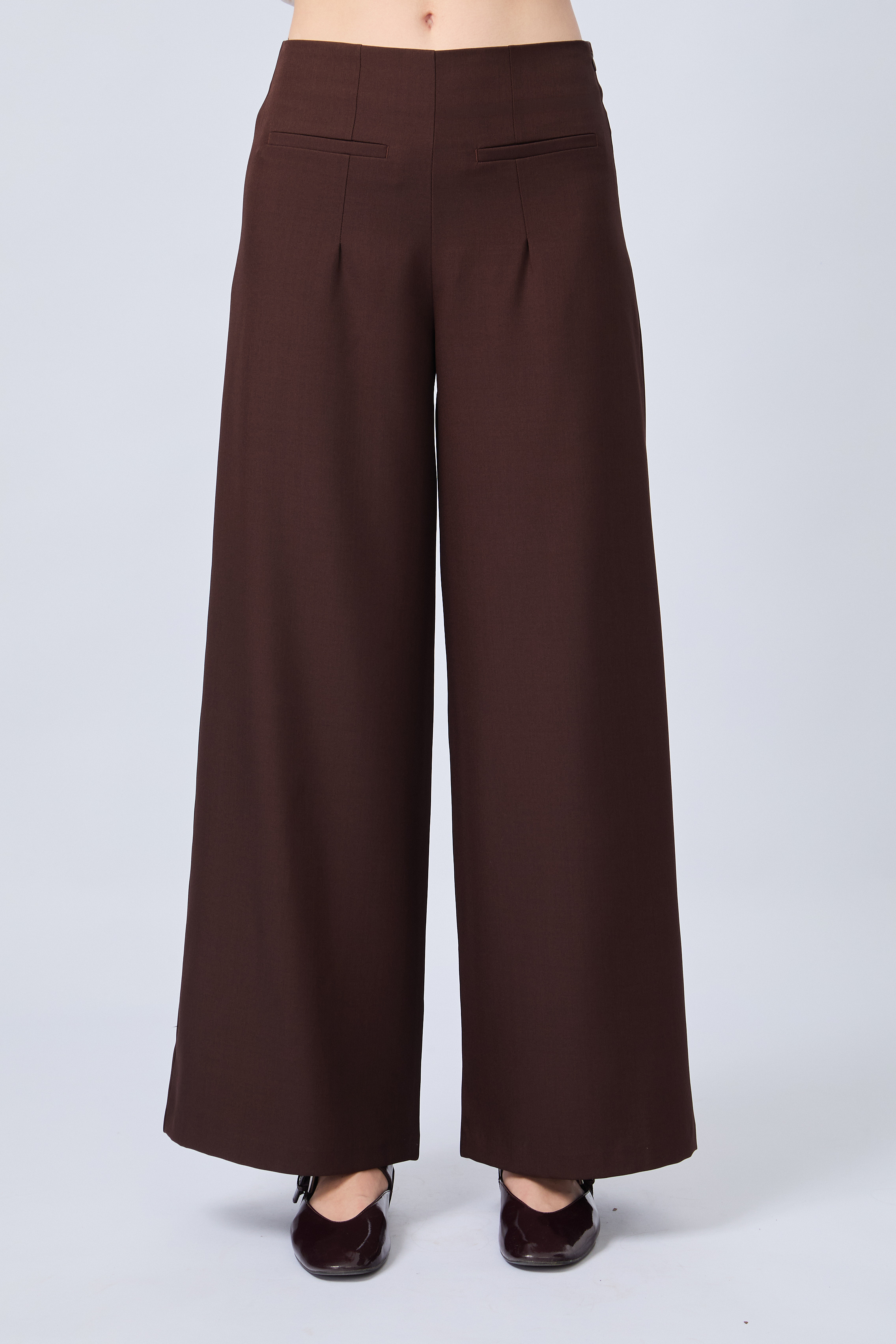 PANTALÓN SASTRERO A LA CINTURA MARRÓN - MISHKY