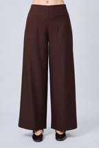 PANTALÓN SASTRERO A LA CINTURA MARRÓN - MISHKY