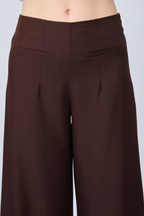 PANTALÓN SASTRERO A LA CINTURA MARRÓN - MISHKY