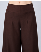 PANTALÓN SASTRERO A LA CINTURA MARRÓN - MISHKY