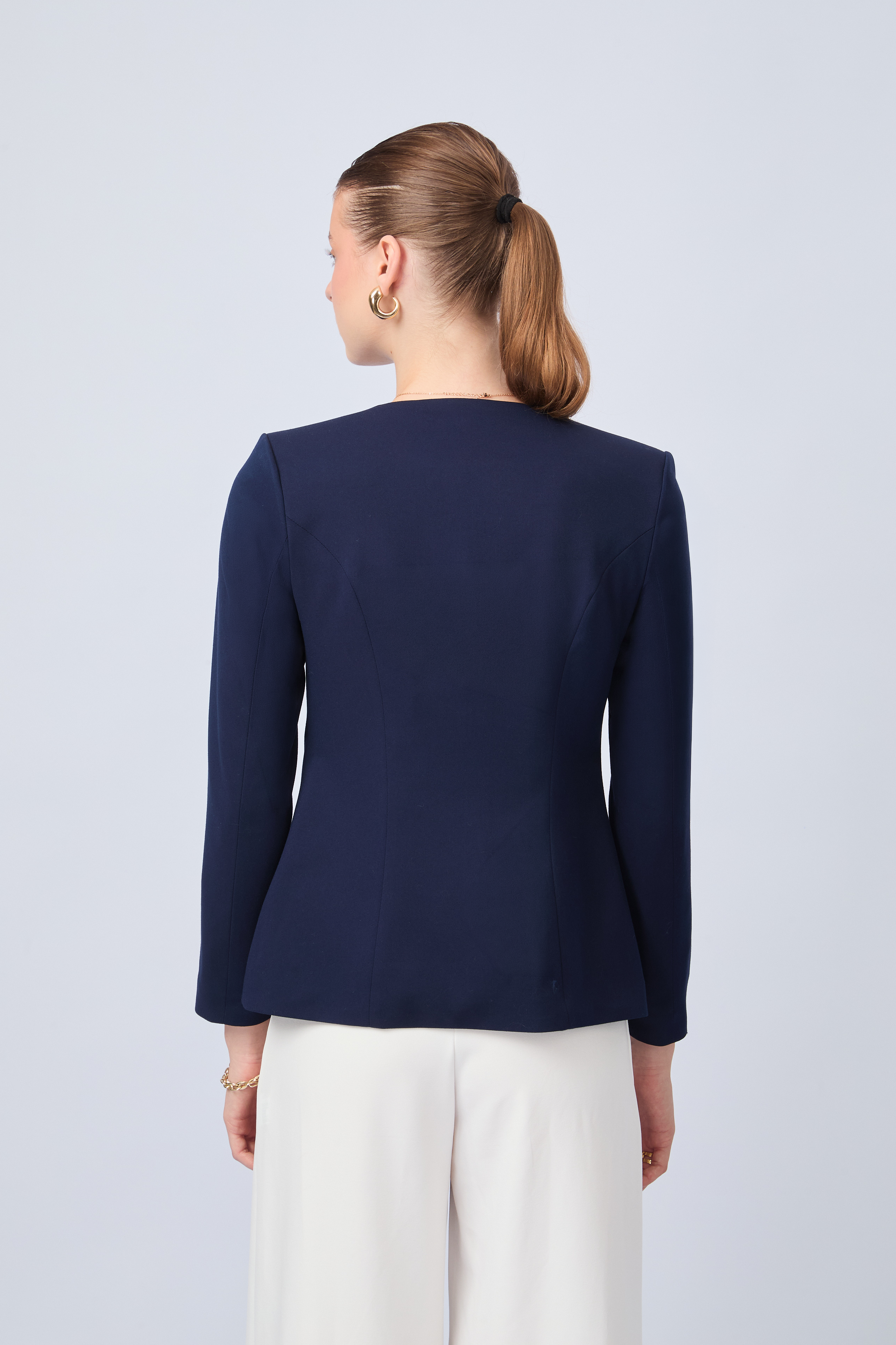 BLAZER CON ESCOTE V MARINO - CAMELIA
