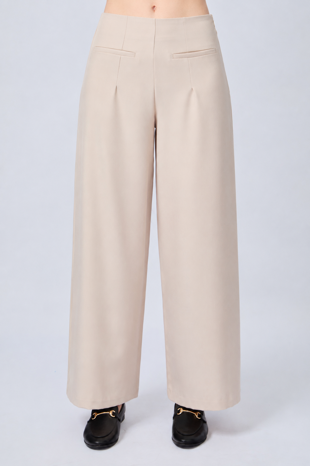 PANTALÓN SASTRERO A LA CINTURA BEIGE - MISHKY