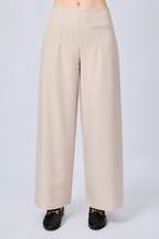 PANTALÓN SASTRERO A LA CINTURA BEIGE - MISHKY