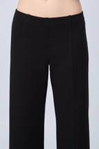 PANTALÓN DE TIRO ALTO CON PRETINA ELASTICADA NEGRO - ELOISE