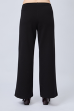PANTALÓN DE TIRO ALTO CON PRETINA ELASTICADA NEGRO - ELOISE