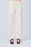 PANTALÓN DE TIRO ALTO CON PRETINA ELASTICADA PERLA - ELOISE