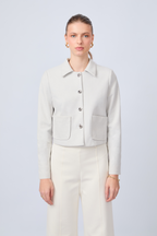 CASACA CORTA CON CUELLO CAMISERO MELANGE - AMALIA
