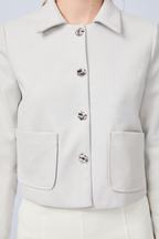 CASACA CORTA CON CUELLO CAMISERO MELANGE - AMALIA