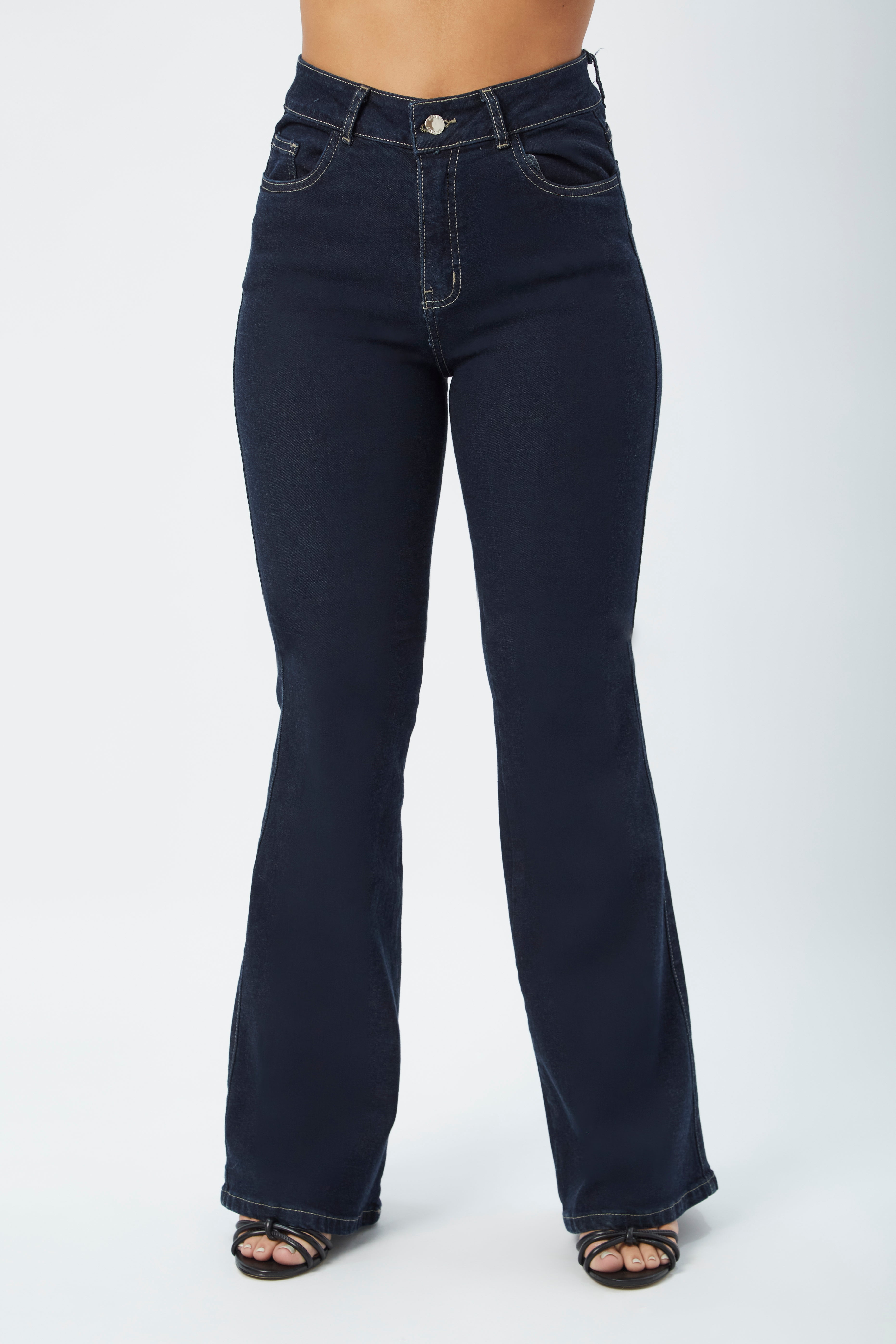 Pantalón Flare Denim Azul Marine