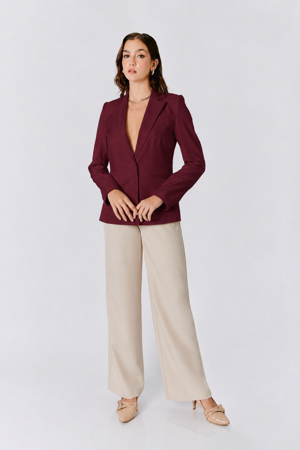 BLAZER CON BOLSILLOS FUNCIONALES BURGUNDY - GALA
