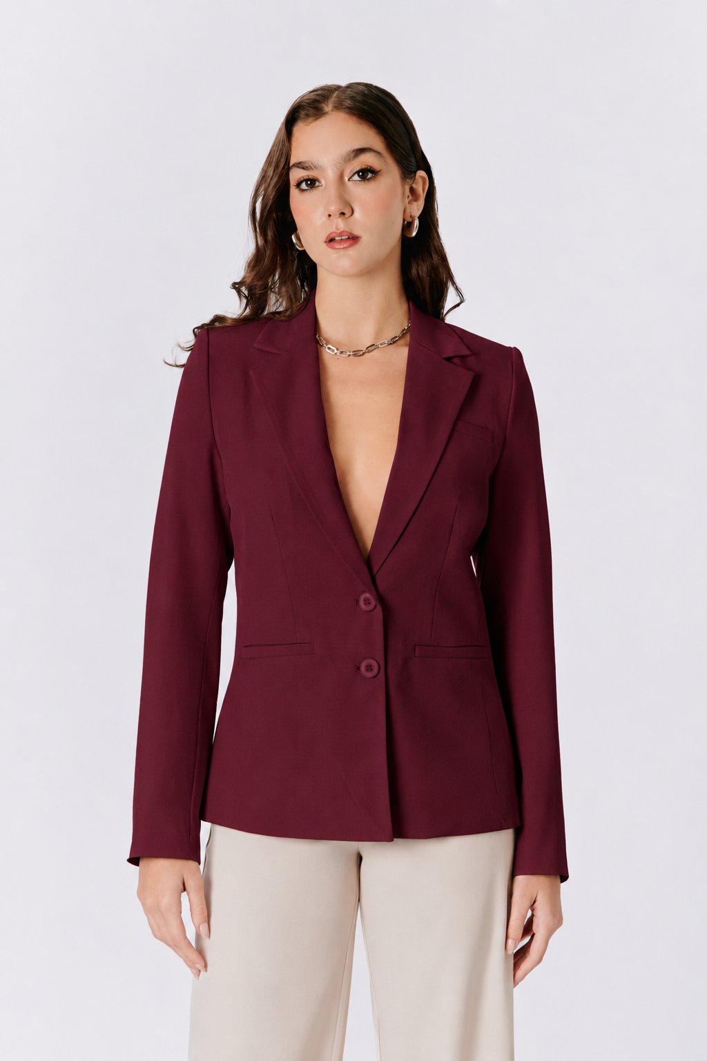 BLAZER CON BOLSILLOS FUNCIONALES BURGUNDY - GALA