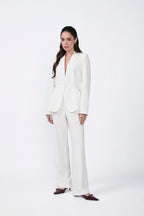 Blazer con solapa y amarre cintura perla - Sienna