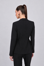 BLAZER CON SOLAPA Y LAZOS LATERALES NEGRO- SIENNA