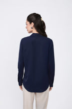 BLUSA MANGA LARGA CON BOTONES MARINO - LORENA