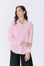 BLUSA MANGA LARGA CON BOTONES ROSADO - LORENA