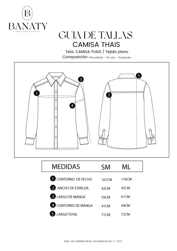 CAMISA DE CORDUROY MANGA LARGA TOPO - THAIS