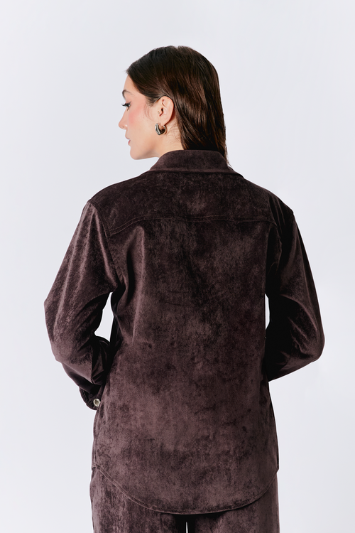CAMISA DE CORDUROY MANGA LARGA MARRÓN - THAIS