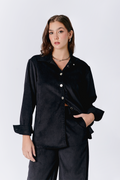 CAMISA THAIS DE CORDUROY MANGA LARGA NEGRO