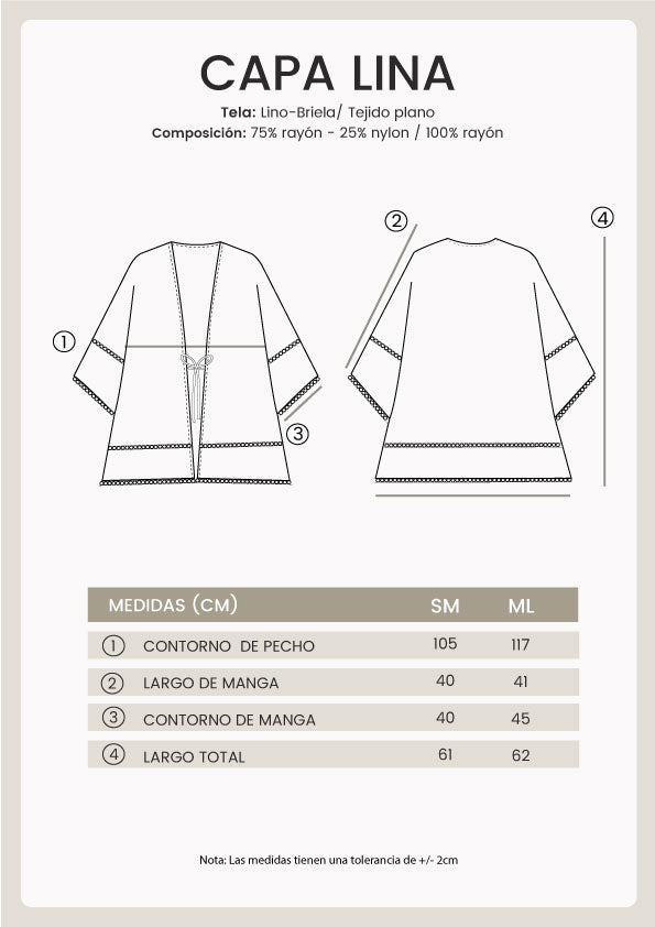 CAPA MANGA CORTA CON DETALLES BORDADOS PRINT AZUL - LINA