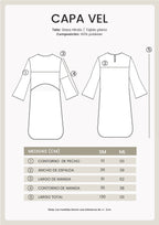 CAPA DE GASA CON MANGAS ACAMPANADAS PERLA - VEL