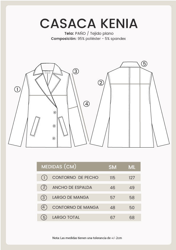 Casaca semi-oversize con bolsillos laterales negro - Kenia