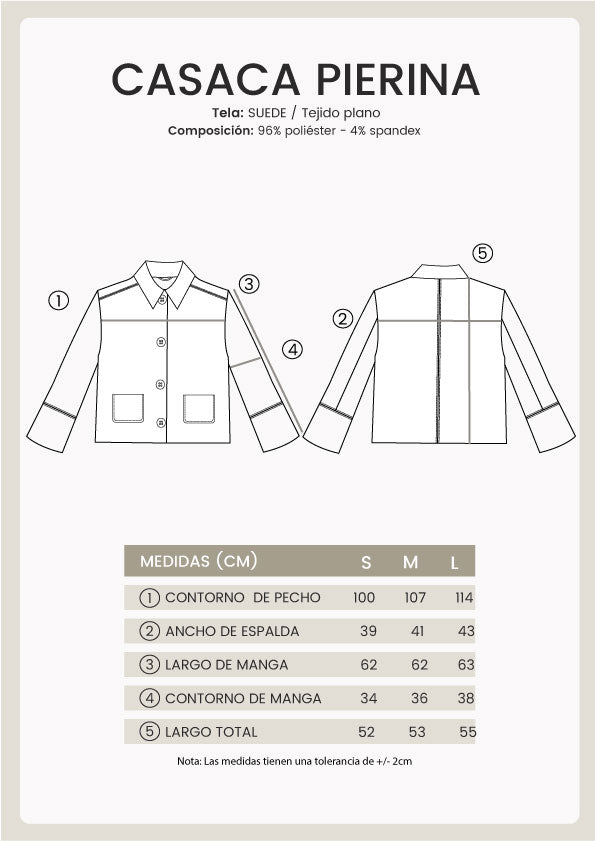 Casaca con bolsillos y botones frontales beige - Pierina