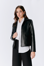 CASACA GINEBRA DE CUERINA CON CIERRE NEGRO