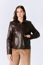 CASACA GINEBRA DE CUERINA CON CIERRE DE MUJER BANATY