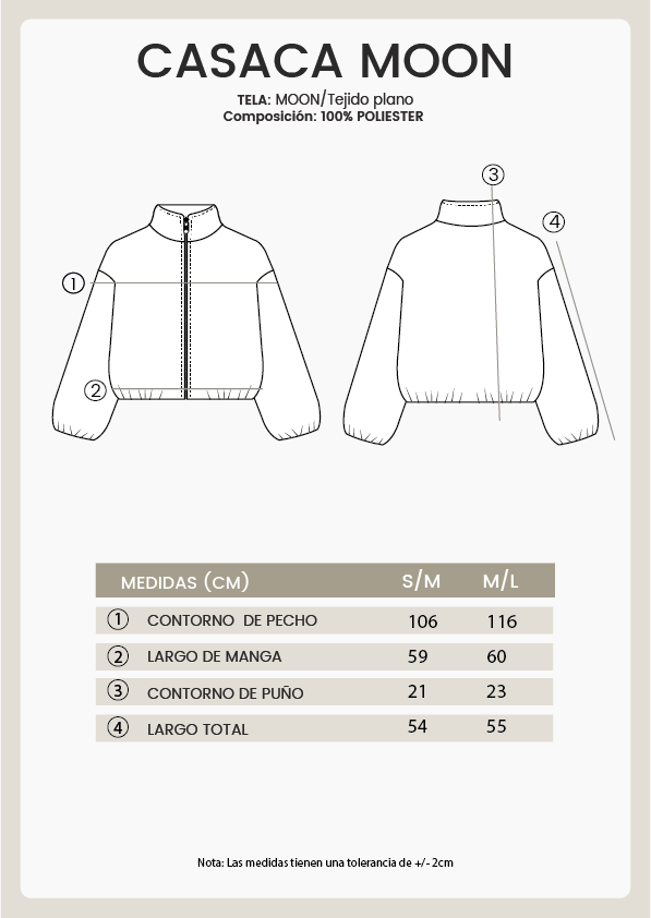 CASACA BOMBER CON CUELLO ALTO NEGRO - MOON