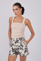 SHORT DE DRILL A LA CINTURA PRINT COW  - KÄJUN