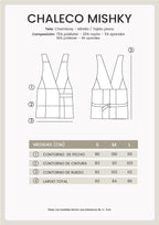 CHALECO ESCOTE EN V CON REGULADOR CRUDO - MISHKY