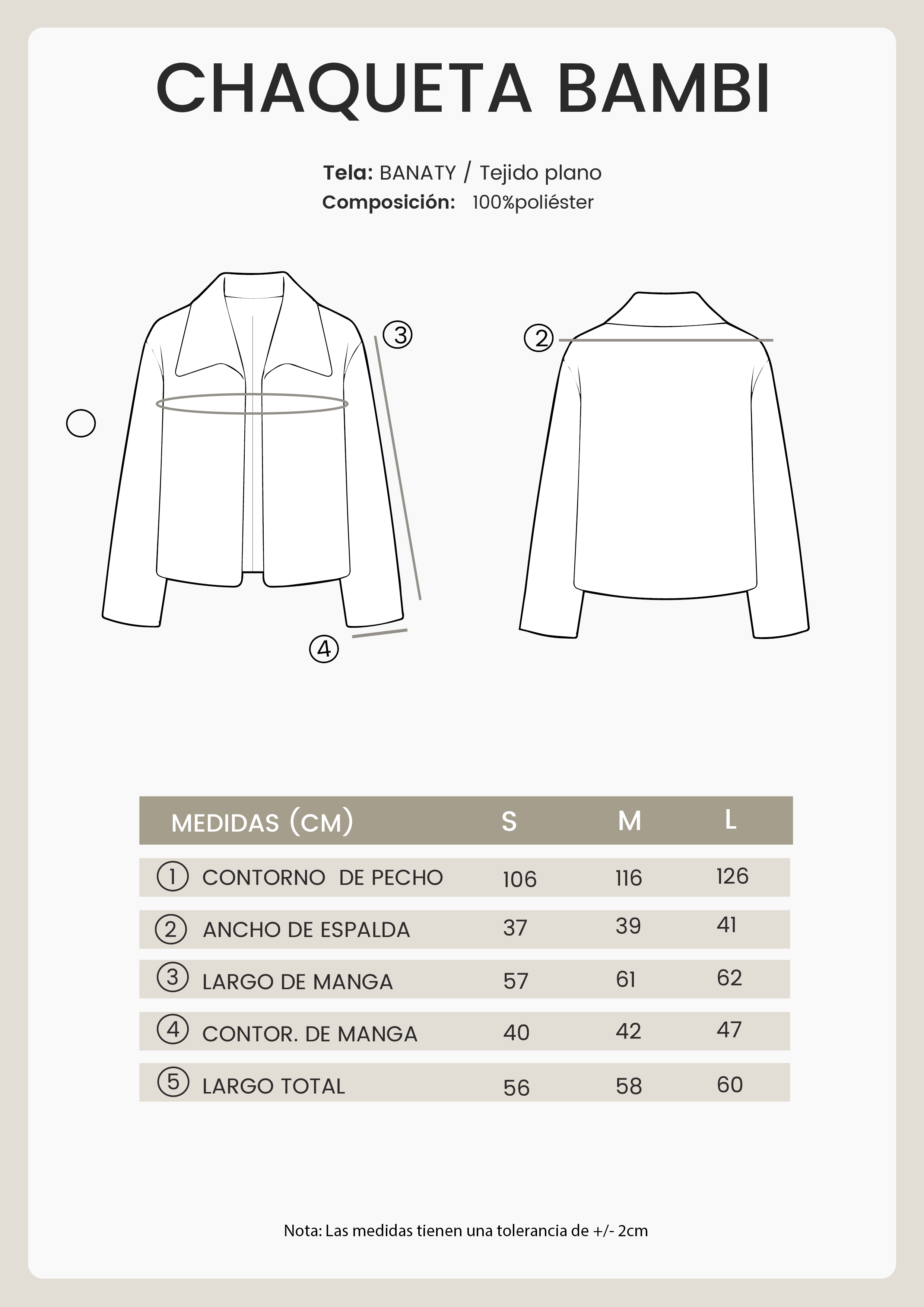 CASACA ESTAMPADA CON BROCHE OCULTO Y BOLSILLOS INTERNOS - BAMBI