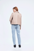CASACA DE CUERINA CON CIERRE BEIGE - GINEBRA