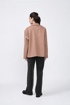 Casaca semi-oversize con bolsillos laterales cocoa - Kenia