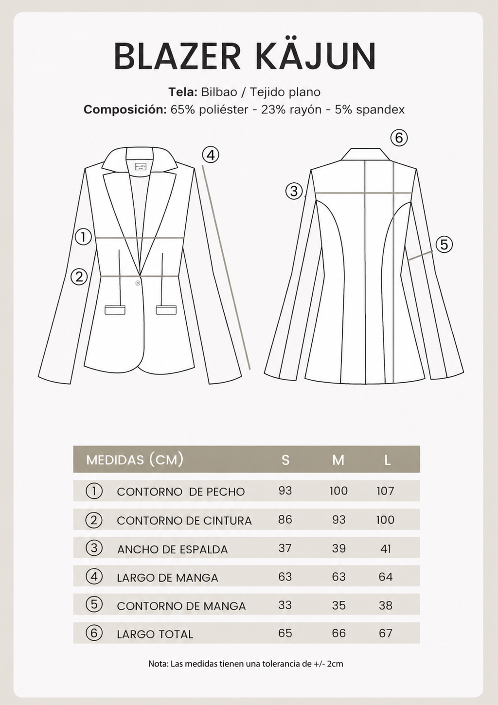 BLAZER SASTRERO ENTALLADO CON BOTON METALICO PERLA - KAJUN [PRE-VENTA]