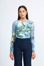 Polo tull manga larga Laura