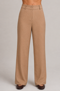 PANTALON SEMI PALAZZO CON BOLSILLOS LATERALES CAMEL - DHALIA