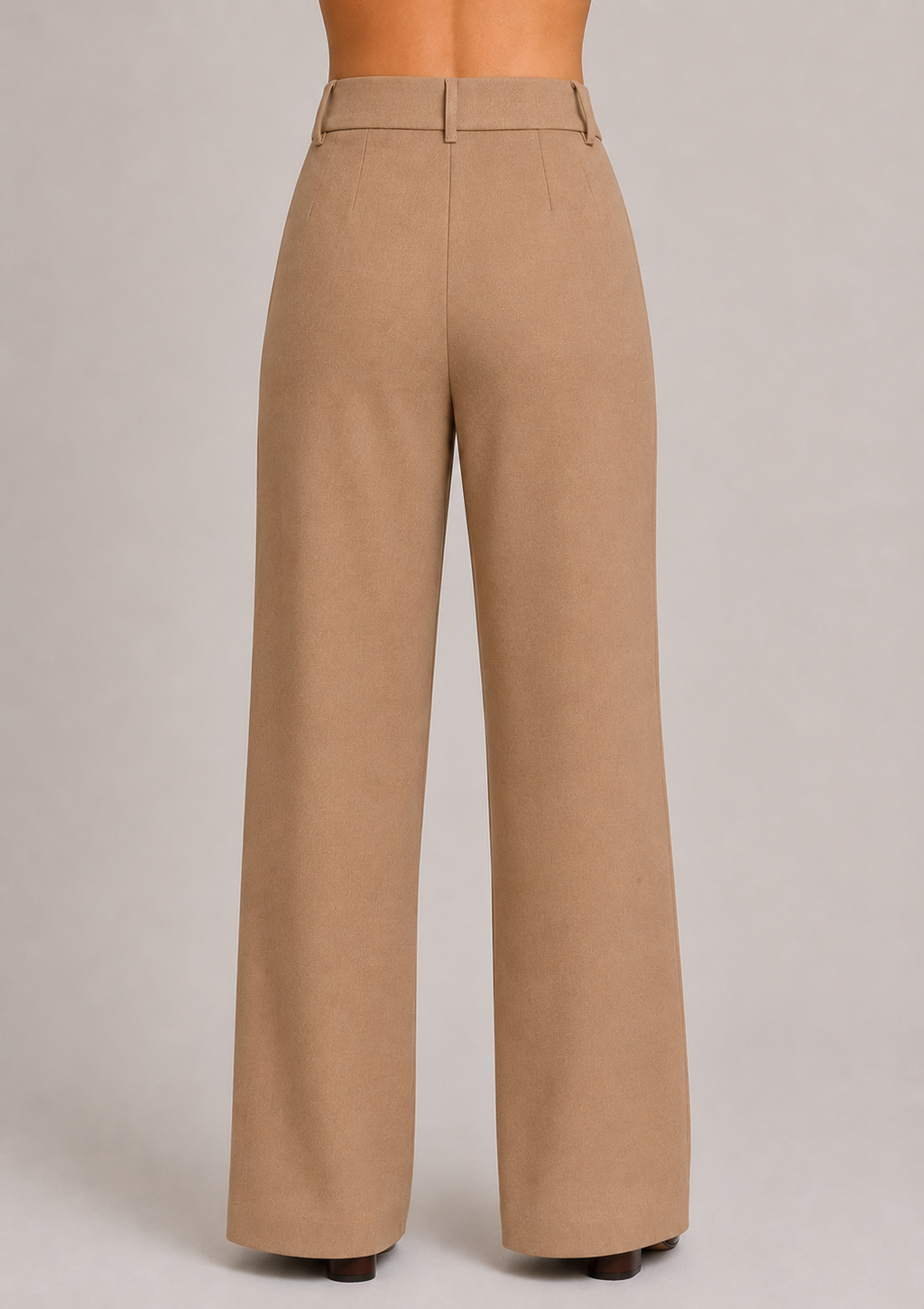 PANTALON SEMI PALAZZO CON BOLSILLOS LATERALES CAMEL - DHALIA