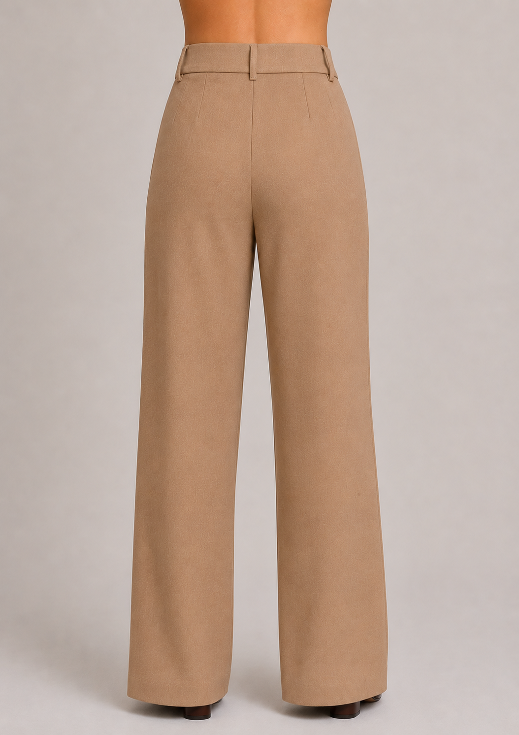 PANTALON SEMI PALAZZO CON BOLSILLOS LATERALES CAMEL - DHALIA