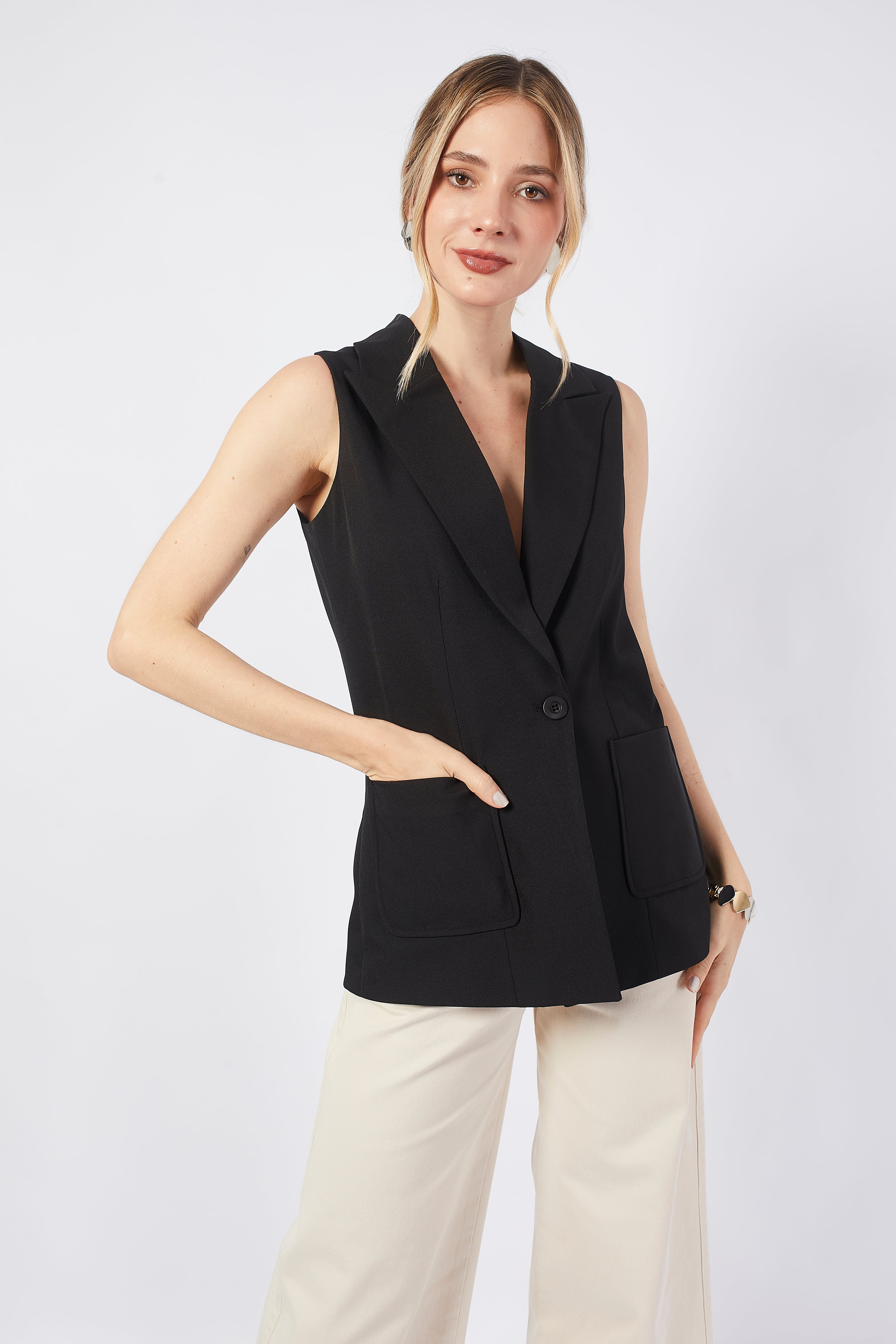 CHALECO SASTRERO LARGO - SOFIA