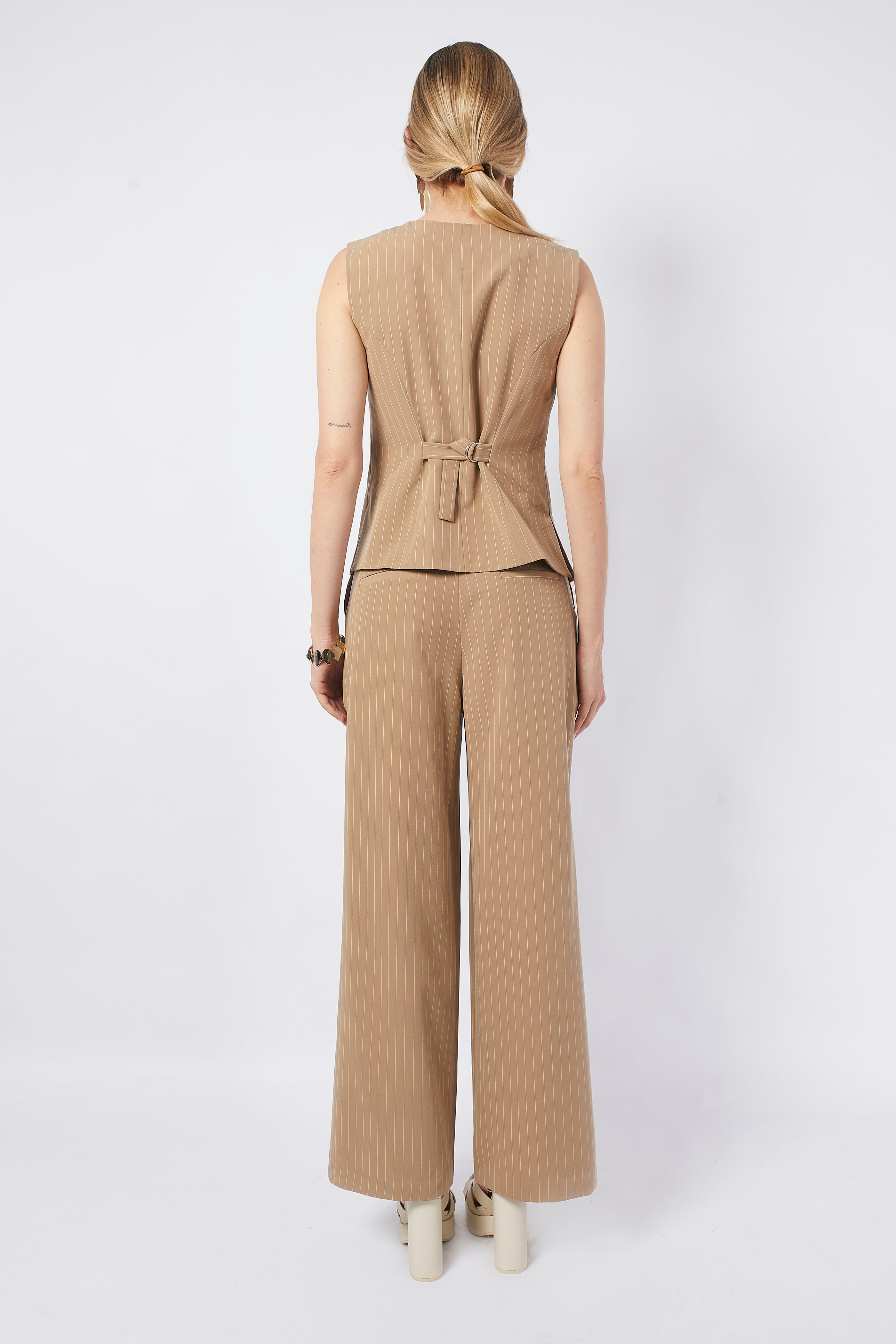 Pantalón De Rayas Rayas Camel - Miranda