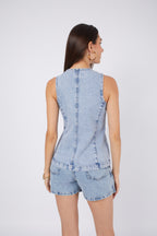 MAXI DENIM VEST SKY BLUE DAY